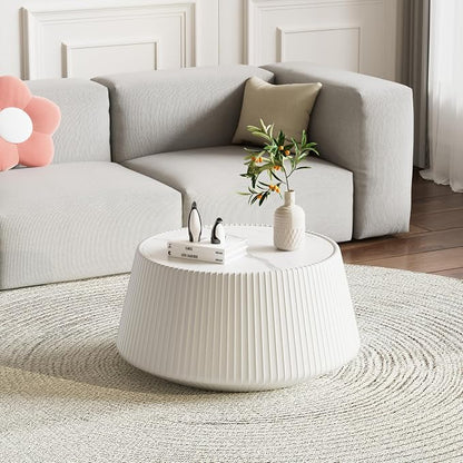 26.77" Marble Coffee Table, Modern Cup Shaped Coffee Table by Henf