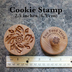 Wood Cookie Stamp, 2.5 Inch (Whirling Flower CS-041)