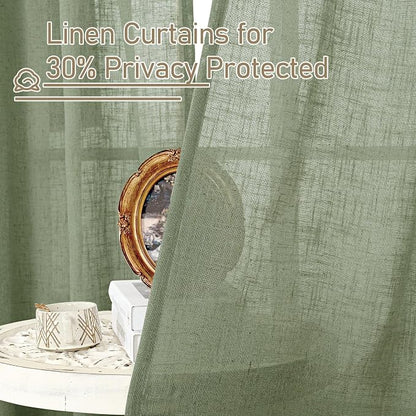 Semi Sheer Linen Curtains 36 Inch Length - Image 5