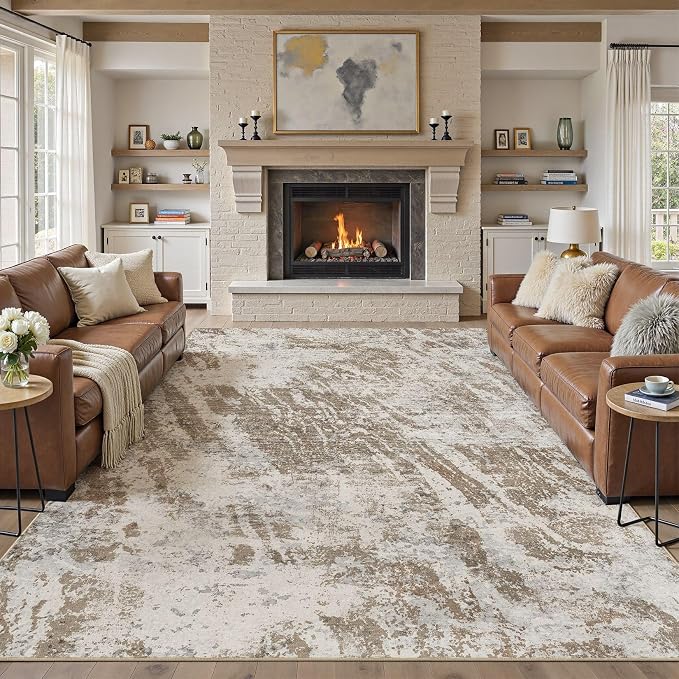 DMOYEST 10x14 Washable Area Rug: Abstract Modern Non-Slip Carpet, Soft Low Pile - Image 5