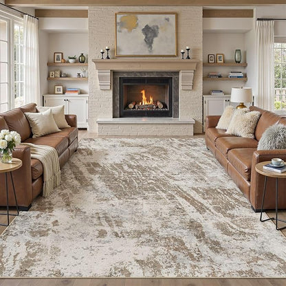 DMOYEST 10x14 Washable Area Rug: Abstract Modern Non-Slip Carpet, Soft Low Pile - Image 5