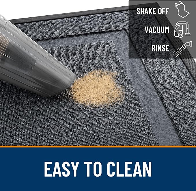 OLANLY Front Door Mat Outside 47x32, All-Season Heavy-Duty Rubber Doormat | - Image 5