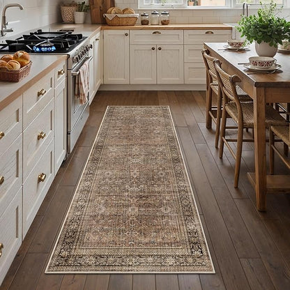 Schweek 2x6 Brown Runner Rugs Washable Non Slip Kitchen Rug Hallway Runners | by Schweek