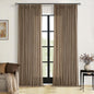 86 Inch Pinch Pleat Linen Memory Training Curtains Dutch Cocoa 2 Panels | Light by Twodrapes