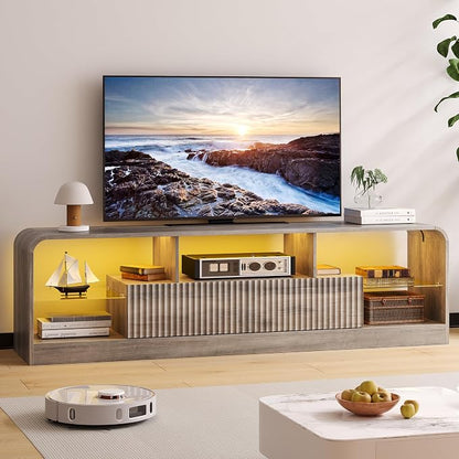 TV Stand for 60/65/70 Inch TVs, Modern Curved TV Console - Image 7