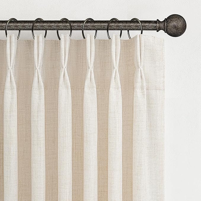 Unique Birch Pinch Pleat Bedroom Curtains 88 Inches Long 2 Panels Set, Memory - Image 2