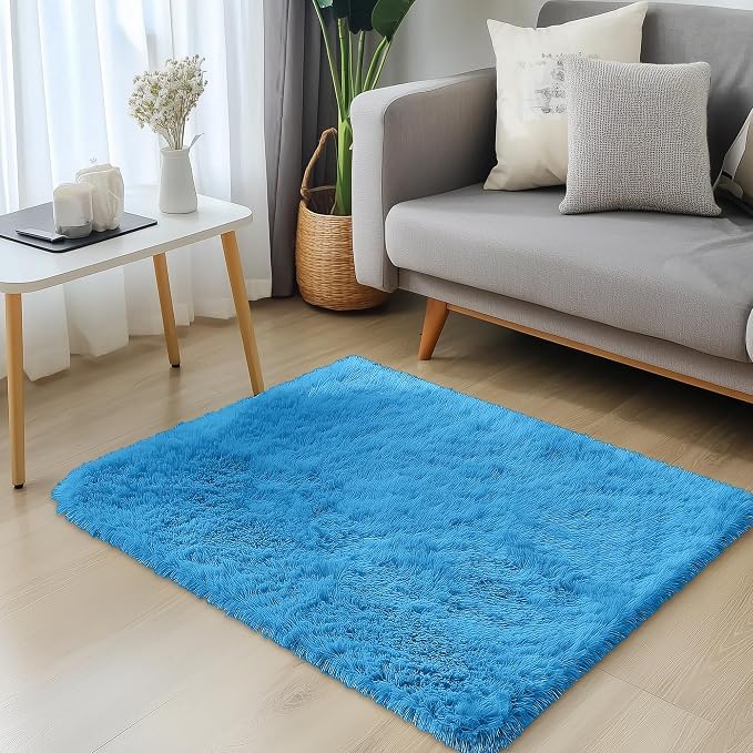 OLANLY 2x3 Machine Washable Small Bedside Rug, Soft Fluffy Shaggy Entryway - Image 3