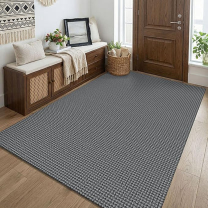 KOZYFLY Washable 4x5 Entry Woven Area Rug, Braided Throw Rugs by KOZYFLY