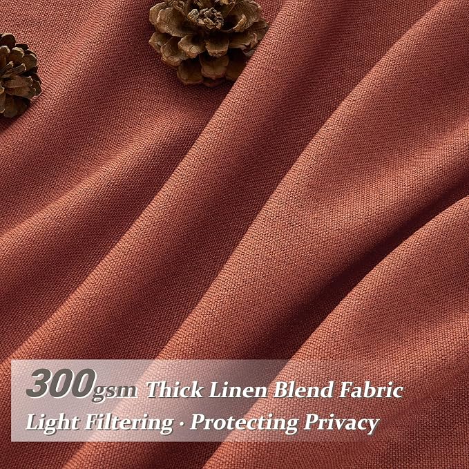 Rust Burnt Orange Fall Sheer Curtains 90 Inches Long - Image 2