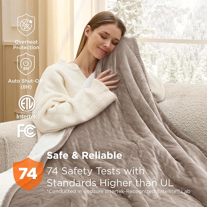 Bedsure Heated Blanket Throw, Soft Electric Blanket - Image 7