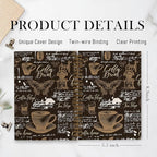 Retro Coffee Spiral Notebook, Coffee Themed Journal Notebook, Coffee Butterfly Notebooks for School Work, Coffee Tasting Office Supplies Gifts for Coffee Lovers Women Men, 5.5x8.3 Inch