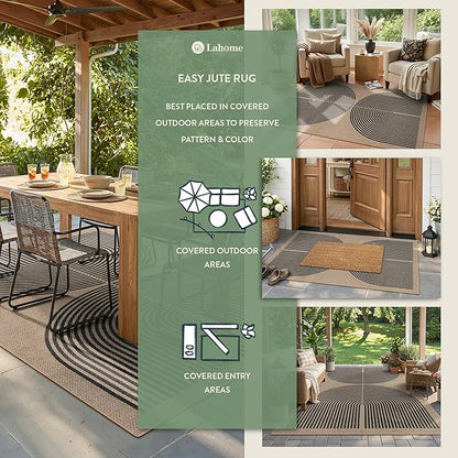 Lahome Modern Rainbow Easy Jute Rug, 3x5 Washable Rugs - Image 3