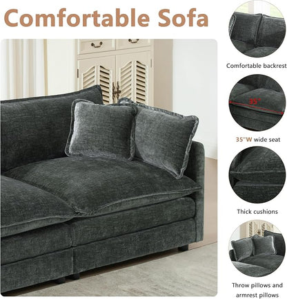 mikibama Modular Sectional Sofa, 146.5 Inch U Shaped Couch Set - Image 4