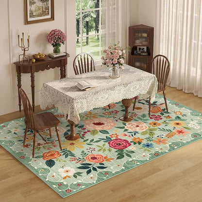DUKINO 5x7 Area Rug, Floral Rugs - Image 3