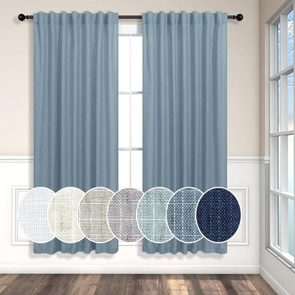 Light Blue Curtains 63 Inch Length by Pitalk