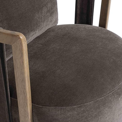 First of a Kind Swivel Chair in Chocolate Brown Plywood - Image 6