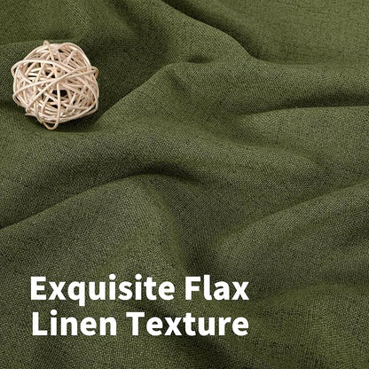 YoungsTex Olive Linen Curtains 72 Inch Length 2 Panels - Image 4