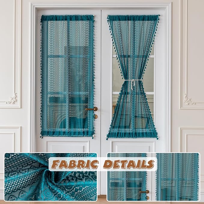 Sutuo Home Teal French Door Curtains - Image 3