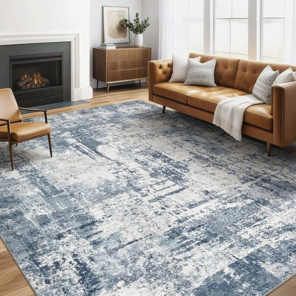 LOONGRUG 6x8 Area Rug Washable Neutral Modern Living Room Rugs White Blue | by LOONGRUG
