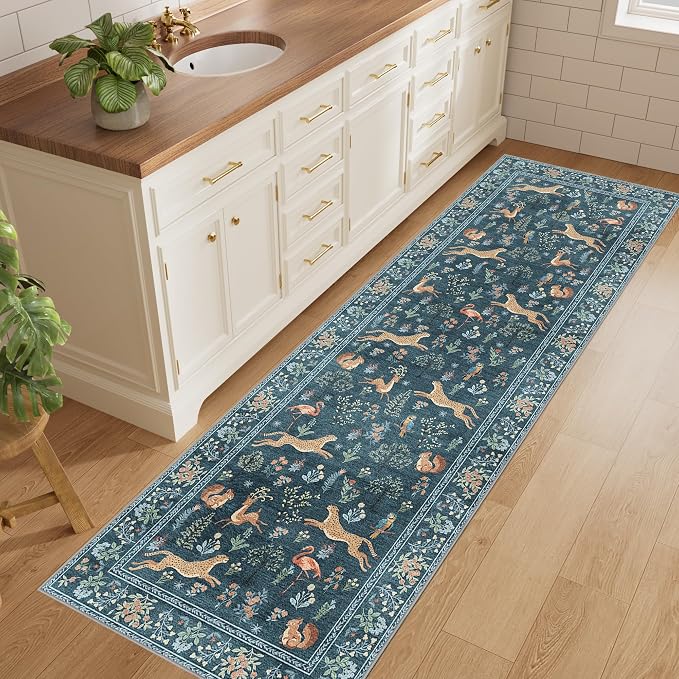 DUKINO 2.6x8 Rug for Hallway, Washable Kitchen Runner Rug Non Slip, Stain - Image 3