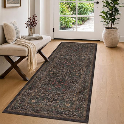 Brown Entryway 2x5 Runner Rug, Small Throw Runners by HazoHaus