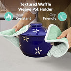 Casa Platino Heat Resistant Oven Mitts & Pot Holders, 4-Piece – Oven Mitt for Baking & BBQ, Potholders for Kitchens – Withstands Heat Up to 500°F, Soft, Durable & Non-Slip – Sage