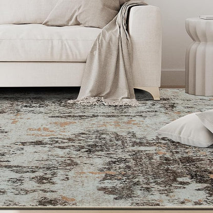 4x6 Area Rugs for Living Room Washable Bedroom Dining Room Brown Beige | Modern - Image 9