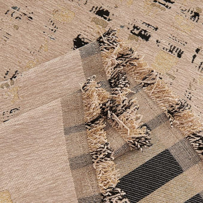 DREAMINGO Abstract Chenille Couch Cover Blanket Coffee Black Boho Sofa Cover - Image 5