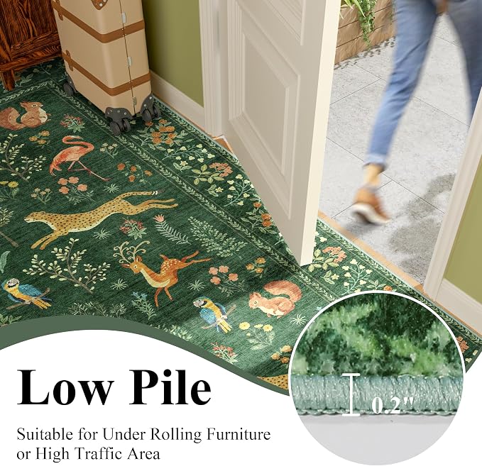 DUKINO 2.6x8 Rug for Hallway, Washable Kitchen Runner Rug Non Slip, Stain - Image 9
