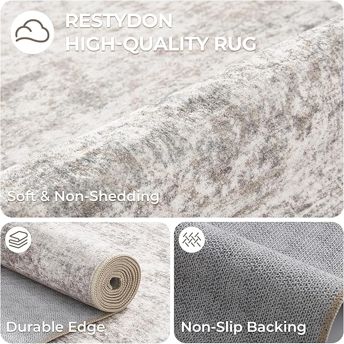 2'6 x 10' Runner Rug Non Slip, Washable Kitchen Rugs, Taupe | 10 ft Runner Rug - Image 7