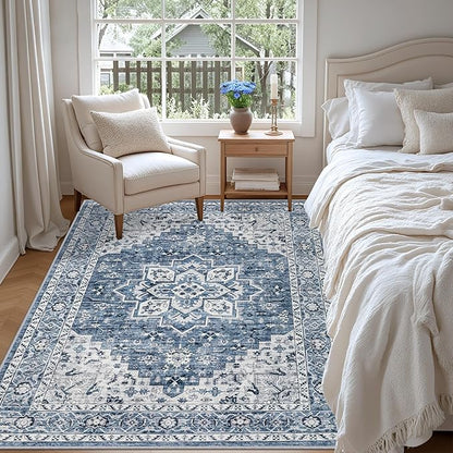 3x5 Area Rugs Living Room: Washable Vintage Rug - Image 3