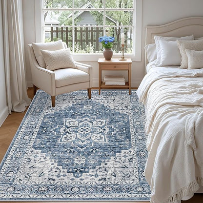 4x6 Area Rugs Living Room: Washable Vintage Rug - Image 3