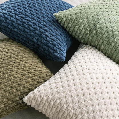 Set of 4 Sage Green Decorative Throw Pillow Covers 20x20 Inch Corduroy Pillow - Image 4