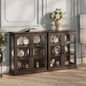 BELLEZE Set of 2 Glass Display Cabinet, Living Room, or Kitchen by BELLEZE