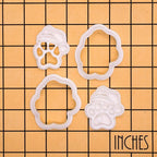 BAKERLOGY Paw-lalalala – Mini Santa Paw Cookie Cutter & Stamp Set (2") – Set of 2 Paw Prints with Santa Hat for Christmas Pet-Themed Fondant Embossers for Festive Cookies, Cupcakes and Edible Crafts