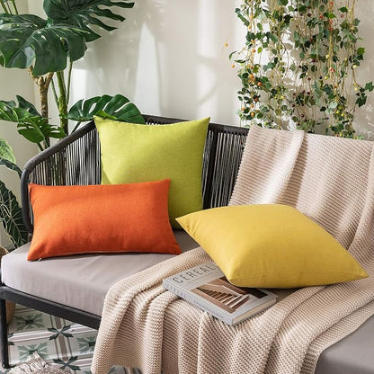 MIULEE Pack of 2 Decorative Outdoor Solid Waterproof Throw Pillow Covers Spring - Image 5