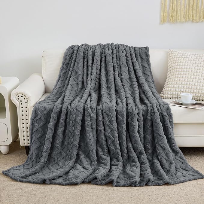 Aganear Fleece Throw Blanket for Couch Sofar 50"x60" Grey | Lightweight Fuzzy - Image 7