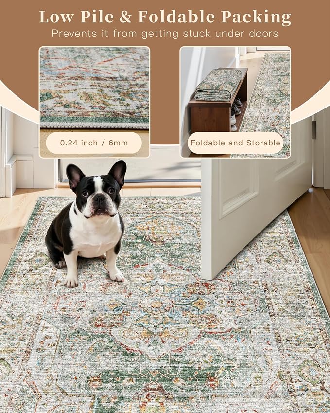 Madane Washable Area Rug 2x3 Small Entryway Rugs Non-Slip, Low Pile Floor Carpet - Image 6