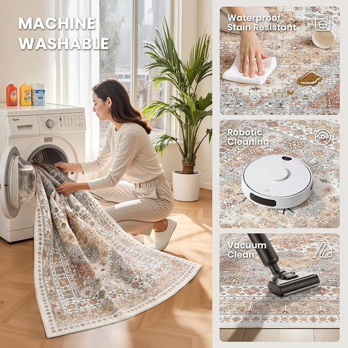 2x7 Runner Rug Non Slip, Washable Hallway Runner Rug, Nursery Room, Soft Runner - Image 6