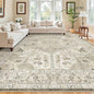 Madane 8x10 Area Rugs for Living Room, Non-Slip Washable Rug, Ivory/Brown | by Madane