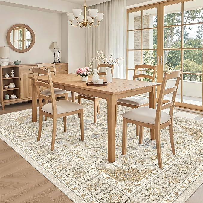 Madane 5x7 Area Rugs for Living Room, Non-Slip Washable Rug, Soft Low Pile - Image 3