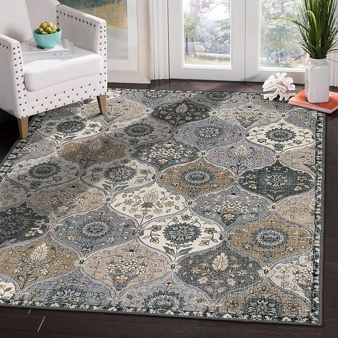 Lahome Moroccan Machine Washable Rugs, 4x6 Area Rug by Lahome