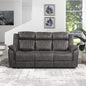 Lexicon 83.5" W Manual Double Reclining Sofa, Polished Microfiber Recliner Sofa by Lexicon