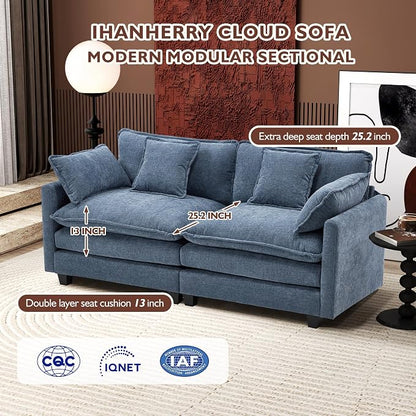 Ihanherry Cloud Sofa 77 Inch Loveseat, Modern Sectional Couch, 2-Seats Sofa - Image 3
