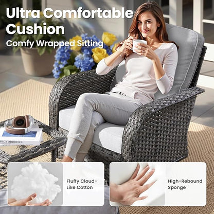ovios 8-Piece Patio Furniture Set, Outdoor Wicker Sofa - Image 5