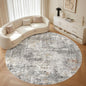 LOONGRUG Round Rug 8x8 Washable Large Neutral Modern Circle Rugs Grey Rust | by LOONGRUG