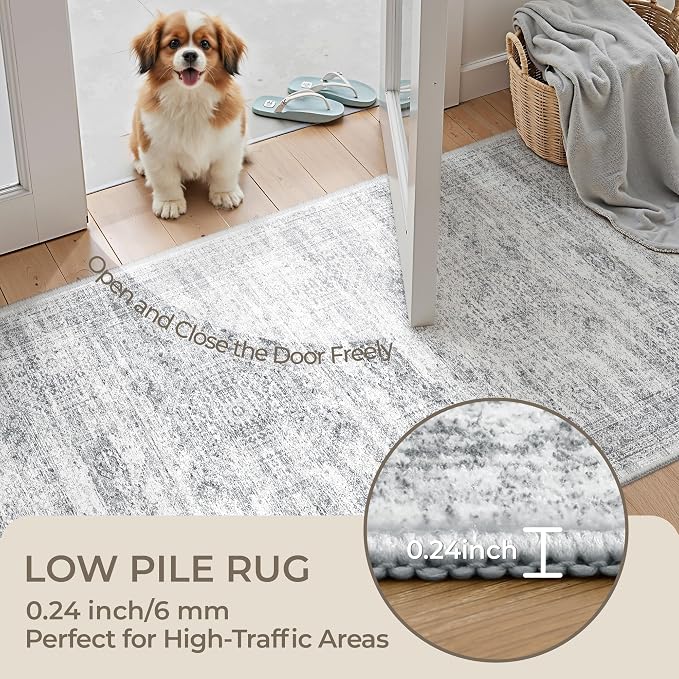 2'6 x 10' Runner Rug Non Slip, Washable Kitchen Rugs, Living Room, Long Rug - Image 6