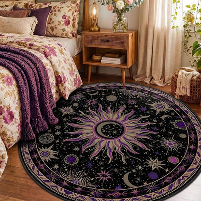 Vacuum-Friendly, Round 6ft Washable Area Rug - Image 2