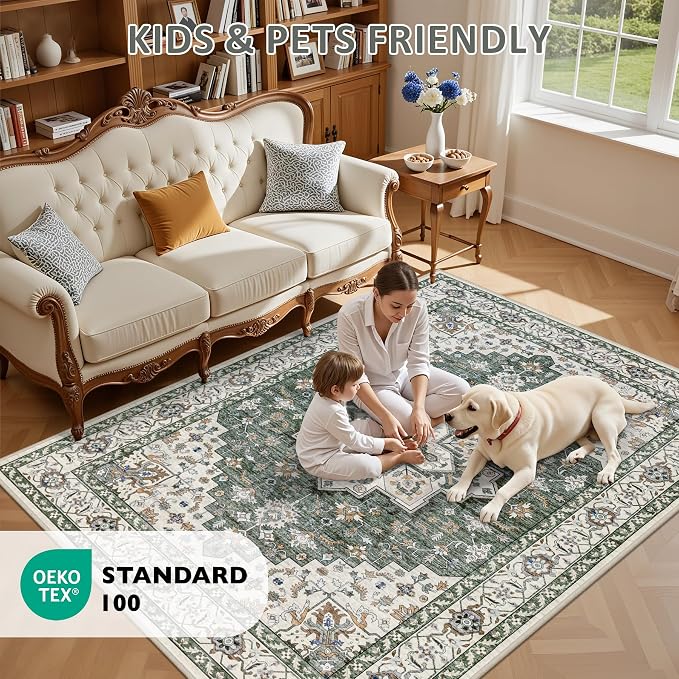 3x5 Area Rugs Living Room: Washable Rug - Image 8