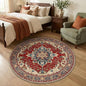 RELEANY Washable Area Rug, Round 4ft, Water Repellent, Pet Friendly, Vintage by RELEANY